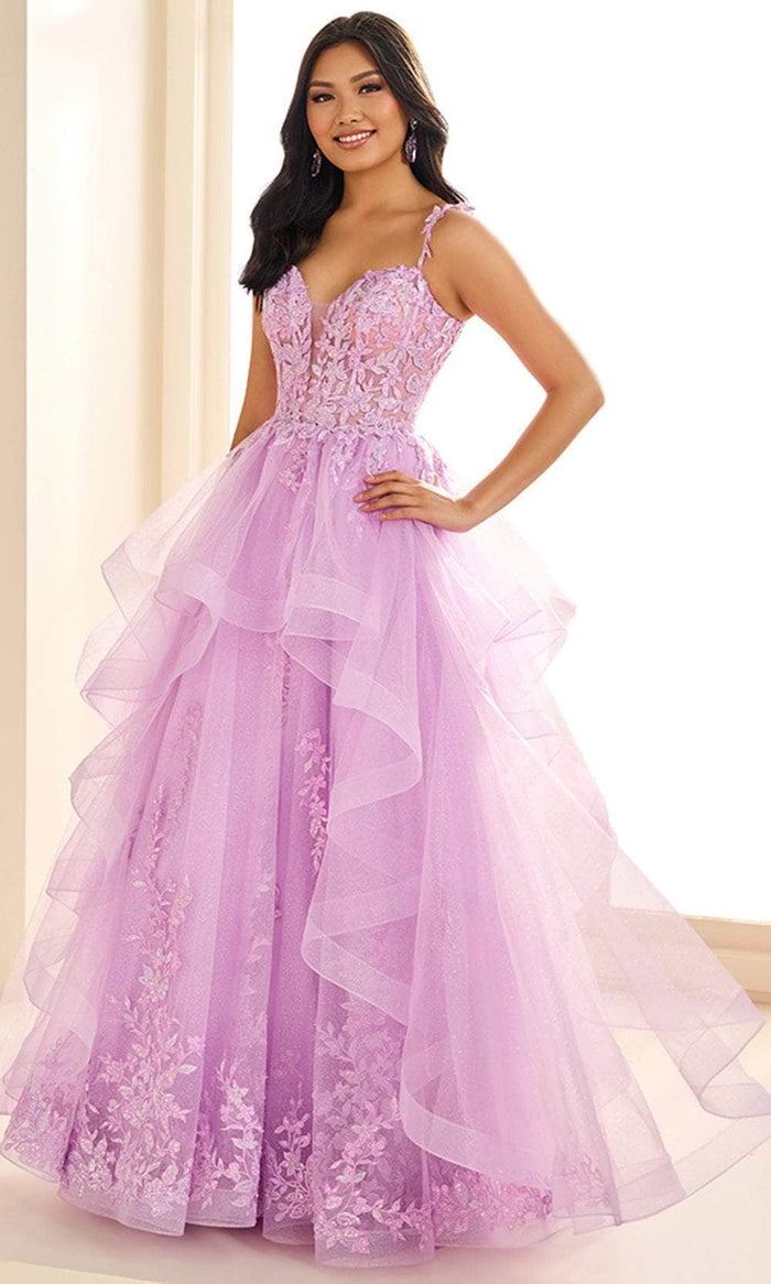 Ellie Wilde EW36081 - Ruffled A-Line Embellished Prom Gown Prom Dresses 00 / Lilac