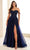 Ellie Wilde EW36083 - Off-Shoulder Straps A-Line Prom Gown Prom Dresses 00 / Navy Blue