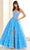 Ellie Wilde EW36086 - Lace Applique Corset Bodice Prom Gown Prom Dresses 00 / Bluebell