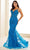 Ellie Wilde EW36096 - Embroidered Tulle V-Back Prom Gown Prom Dresses 00 / Peacock