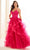 Ellie Wilde EW36203 - Floral Embroidered Sheer Corset Prom Dress Prom Dresses 00 / Fuchsia