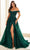 Ellie Wilde EW36209 - Off-Shoulder Foliage Embroidered Prom Gown Prom Dresses 00 / Emerald