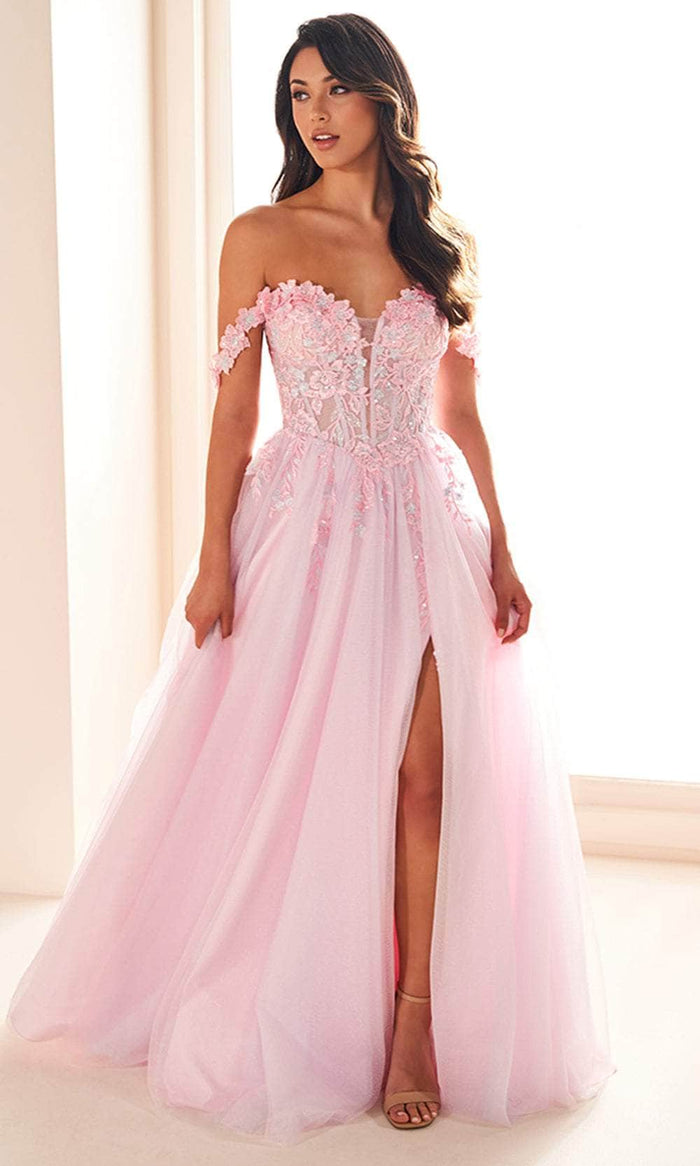 Ellie Wilde EW36214 - Plunging Sweetheart Strapless Prom Gown Prom Dresses 00 / Cotton Candy