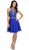 Embellished Sheer Halter A-line Homecoming Dress Dress XXS / Royal