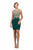 Eureka Fashion - 6002 Illusion Bateau Metallic Embroidered Dress Cocktail Dresses XS / Hunter Green/Gold