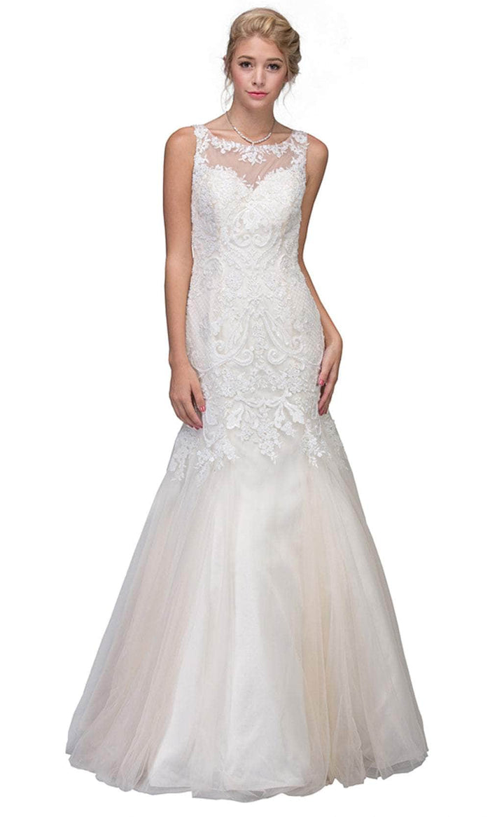 Eureka Fashion 6701 - Bateau Neck Embroidered Bridal Gown Bridal Dresses XS / Ivy/Champ