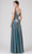 Eureka Fashion 8606 - Plunging V-Neck Shimmer Prom Gown Prom Dresses