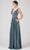 Eureka Fashion 8606 - Plunging V-Neck Shimmer Prom Gown Prom Dresses XS / Green