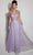 Eureka Fashion 9005 - Plunging V-Neck Glitter Mesh Prom Gown Prom Dresses