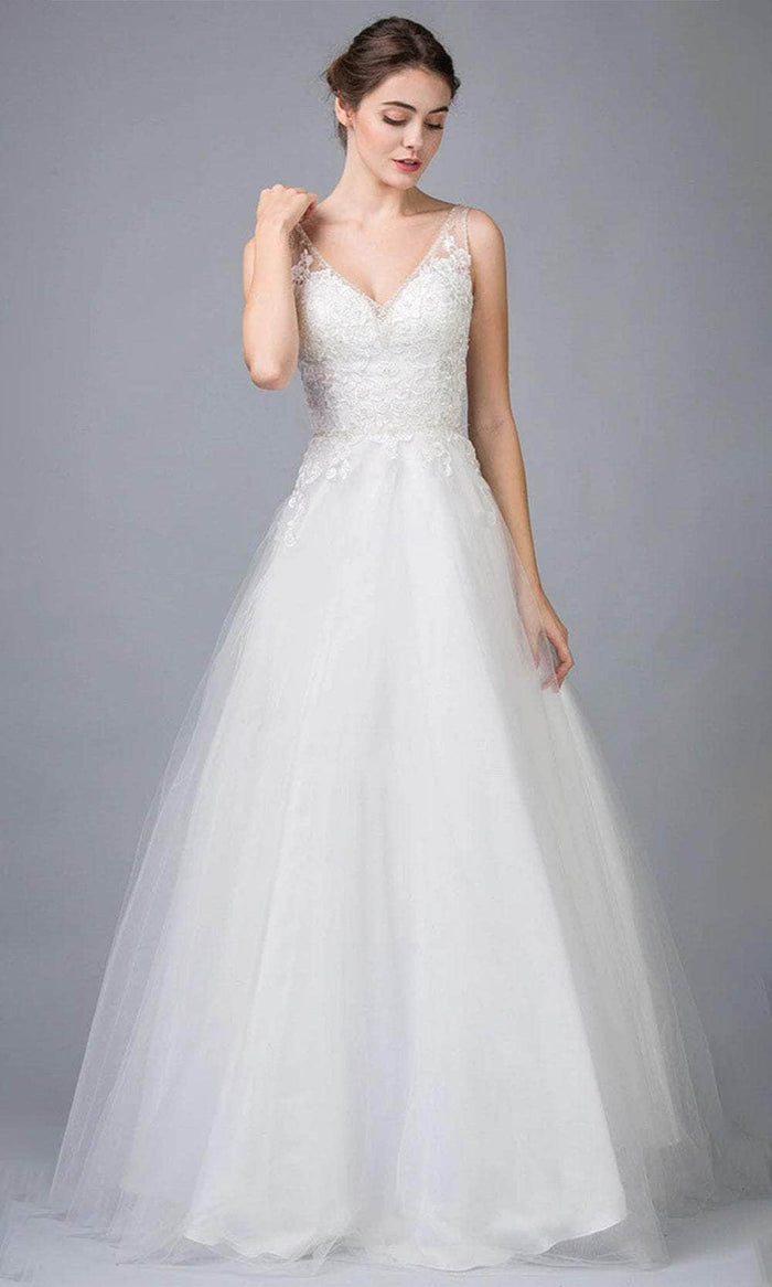 Eureka Fashion 9110 - Embroidered Sleeveless Wedding Gown Wedding Dresses