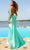 Faviana 11050 - Luxe Satin Prom Gown with Slit Prom Dresses 4 / Mint