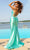 Faviana 11050 - Luxe Satin Prom Gown with Slit Prom Dresses 4 / Mint