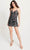 Faviana S10928 - Floral Laced Up Back Short Dress Cocktail Dresses 00 / Black/Peacock