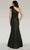 Feriani Couture 18356 - Printed Asymmetrical Neck Evening Gown Evening Dresses 8 / Olive