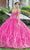 Fiesta Gowns 56463 - Arched Detail Glittered Ball Gown Quinceanera Dresses 0 / Lipstick/Gold