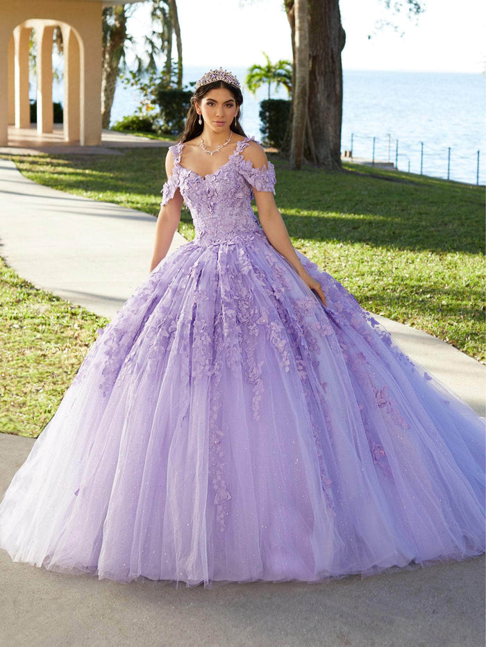 Fiesta Gowns 56482 - Floral Applique Tulle Ballgown Special Occasion Dress