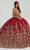 Fiesta Gowns 56483 - Thin Strapped Embroidery Gown Ball Gowns 0 / Wine