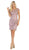 Floral Appliqued Sheath Cocktail Dress MQ1684 Holiday Dresses M / Mauve