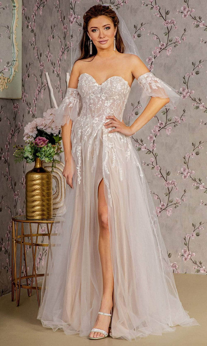 GLS by Gloria Bridal GL3427 - Sweetheart High Slit Wedding Dress Bridal Dresses XS / Ivory/Champagne