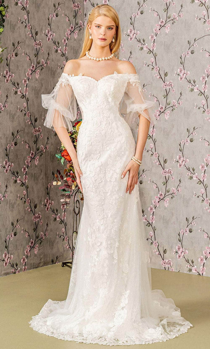 GLS by Gloria Bridal GL3479 - Floral Embroidered Bridal Gown Wedding Dresses XS / Ivory