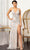 GLS by Gloria GL3003 - Plunging V-Neck Beaded Prom Dress Prom Dresses 3XL / Silver/Nude