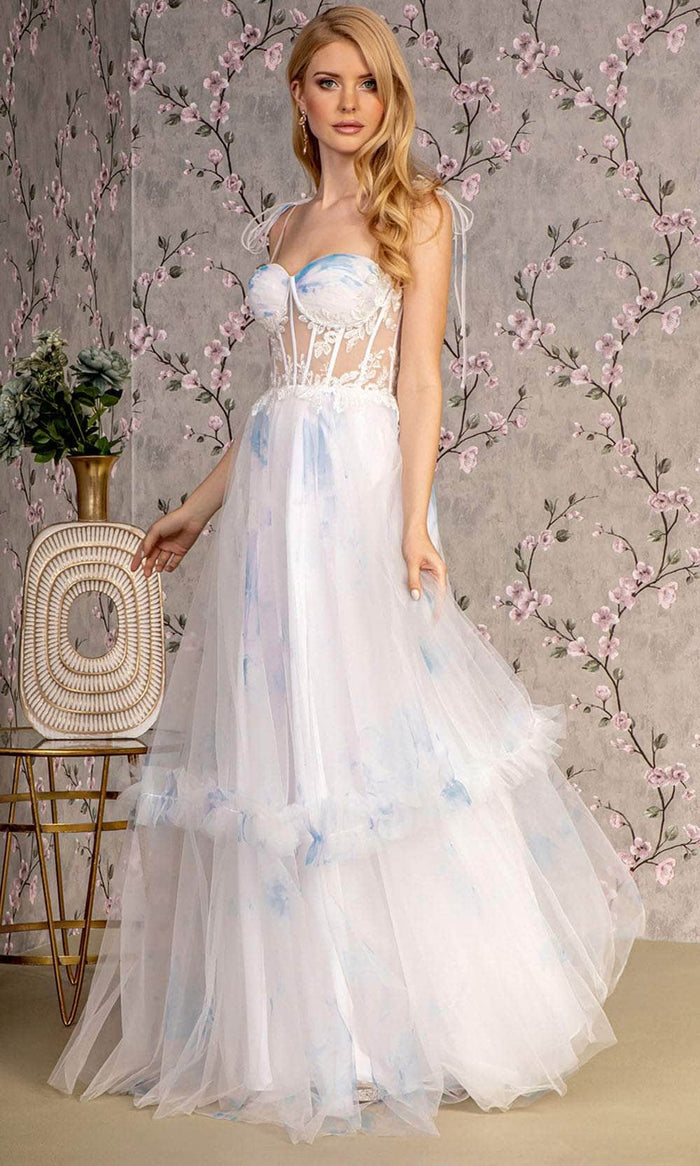 GLS by Gloria GL3208 - Sleeveless Corset Bodice Prom Gown Prom Dresses XS / Ivory