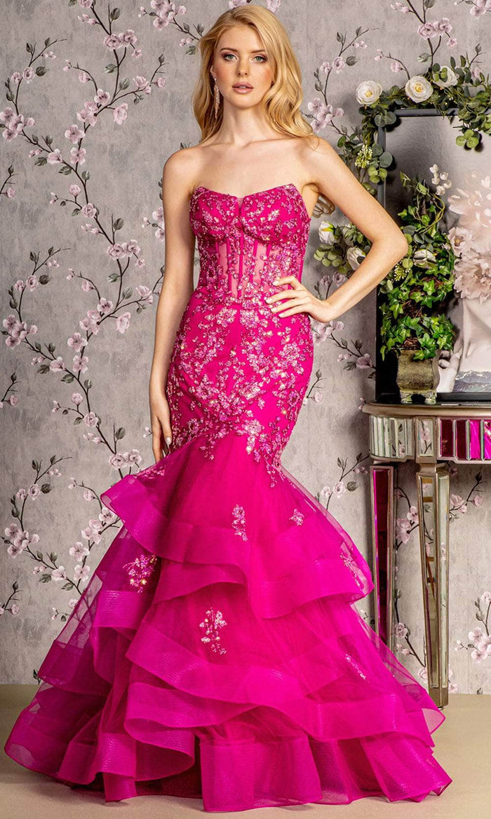 GLS by Gloria GL3216 - Strapless Trumpet Prom Gown Prom Dresses XS / Magenta