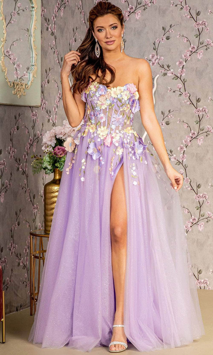 GLS by Gloria GL3233 - 3D Floral Embellished Prom Gown – Couture Candy