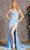 GLS by Gloria GL3322 - V-Neck Cowl Evening Dress Special Occasion Dress XS / Perry Blue