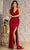 GLS by Gloria GL3457 - Pleated V-Neck Evening Dress Special Occasion Dress XS / Burgundy