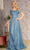 GLS by Gloria GL3493 - Beads Illusion Evening Dress Evening Dresses S / Smoky Blue