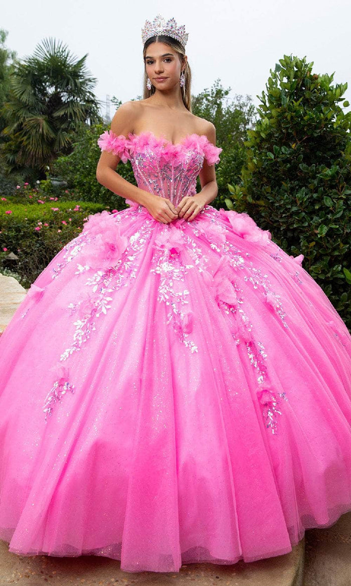 GLS by Gloria GL3547 - Sweetheart Flower Appliqued Tulle Ballgown Special Occasion Dress