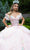 GLS by Gloria GL3554 - Multicolor Flower Applique V-Neck Ballgown Special Occasion Dress