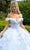 GLS by Gloria GL3555 - Floral Appliqued Off Shoulder V-Neck Ballgown Special Occasion Dress