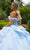 GLS by Gloria GL3555 - Floral Appliqued Off Shoulder V-Neck Ballgown Special Occasion Dress