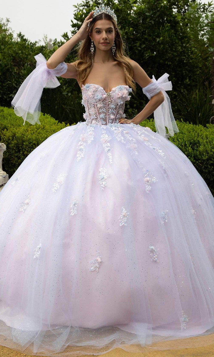 GLS by Gloria GL3570 - Sweetheart Detachable Bow Sleeve Ballgown Special Occasion Dress