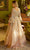 GLS by Gloria GL3582 - Bell Sleeve Embellished V-Neck Evening Gown Special Occasion Dress