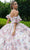 GLS by Gloria GL3609 - Plunging V-Neck Ruffle Floral Ballgown Special Occasion Dress