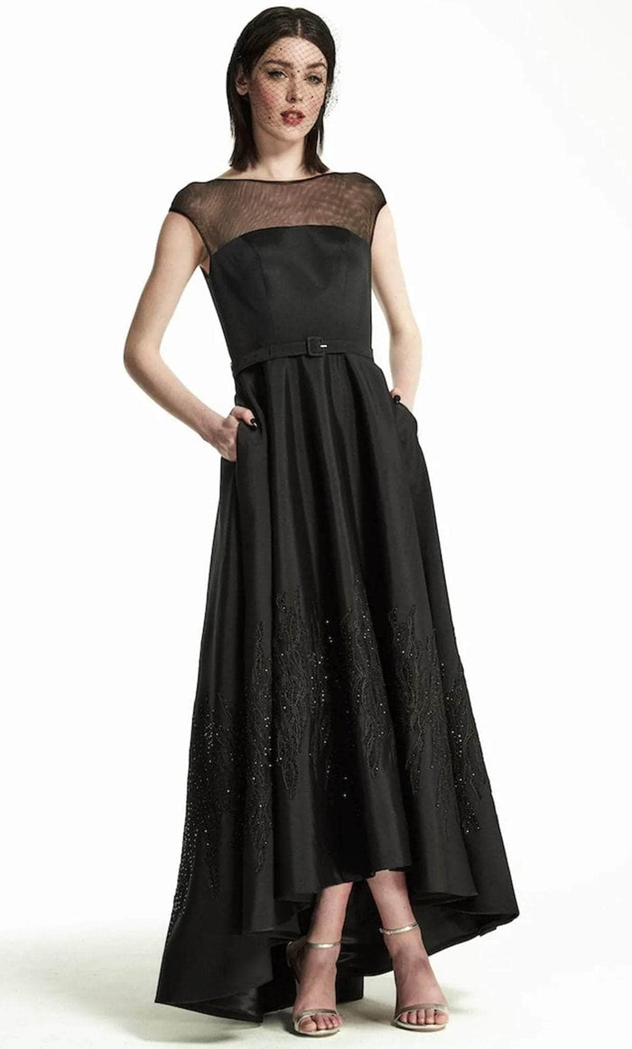 Hynes Park M403 - Illusion Bateau A-Line Prom Gown Evening Dresses 2 / Black