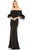 Ieena Duggal 11441 - Fringed Sheath Evening Gown Evening Dresses 2 / Black