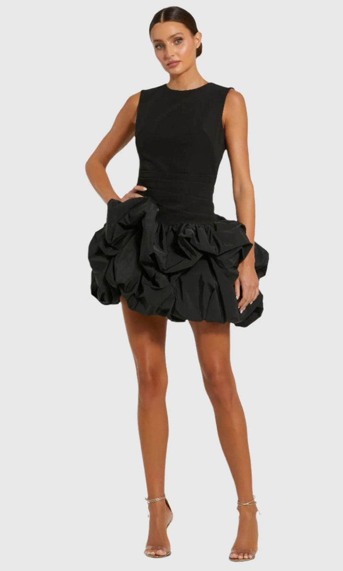 Ieena Duggal 20709 - Sleeveless Bubble Mini Dress Homecoming Dresses 0 / Black