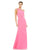 Ieena Duggal - 26266I Asymmetrical Strapped Gown Prom Dresses 0 / Hot Pink