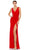 Ieena Duggal - 26513 V-Neck High Leg Slit Junior Prom Gown Prom Dresses 0 / RED