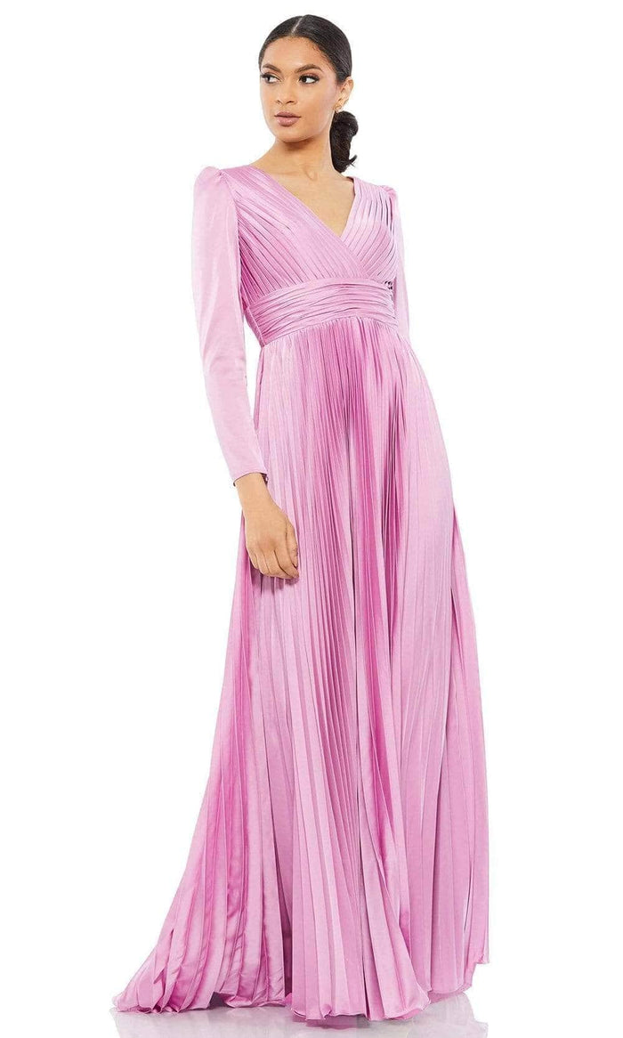 Ieena Duggal - 26542I Long Sleeve Gown Evening Dresses 0 / Lilac