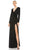 Ieena Duggal 26686 - Deep V-neck Evening Gown Evening Dresses 2 / Black