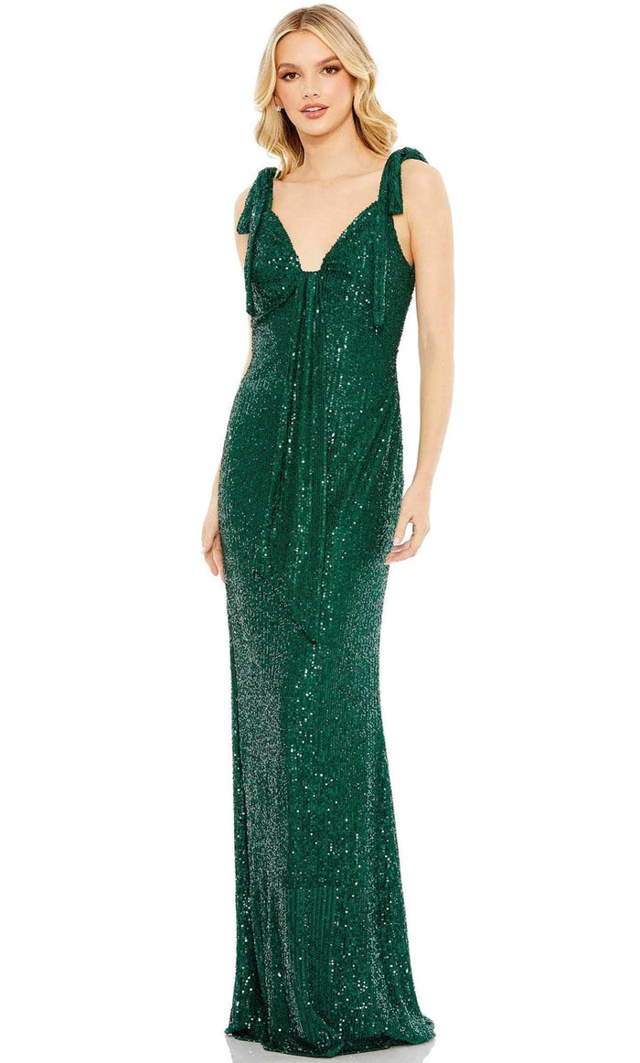 Ieena Duggal 26693 - Sequined Sleeveless Prom Dress Prom Dresses 0 / Emerald