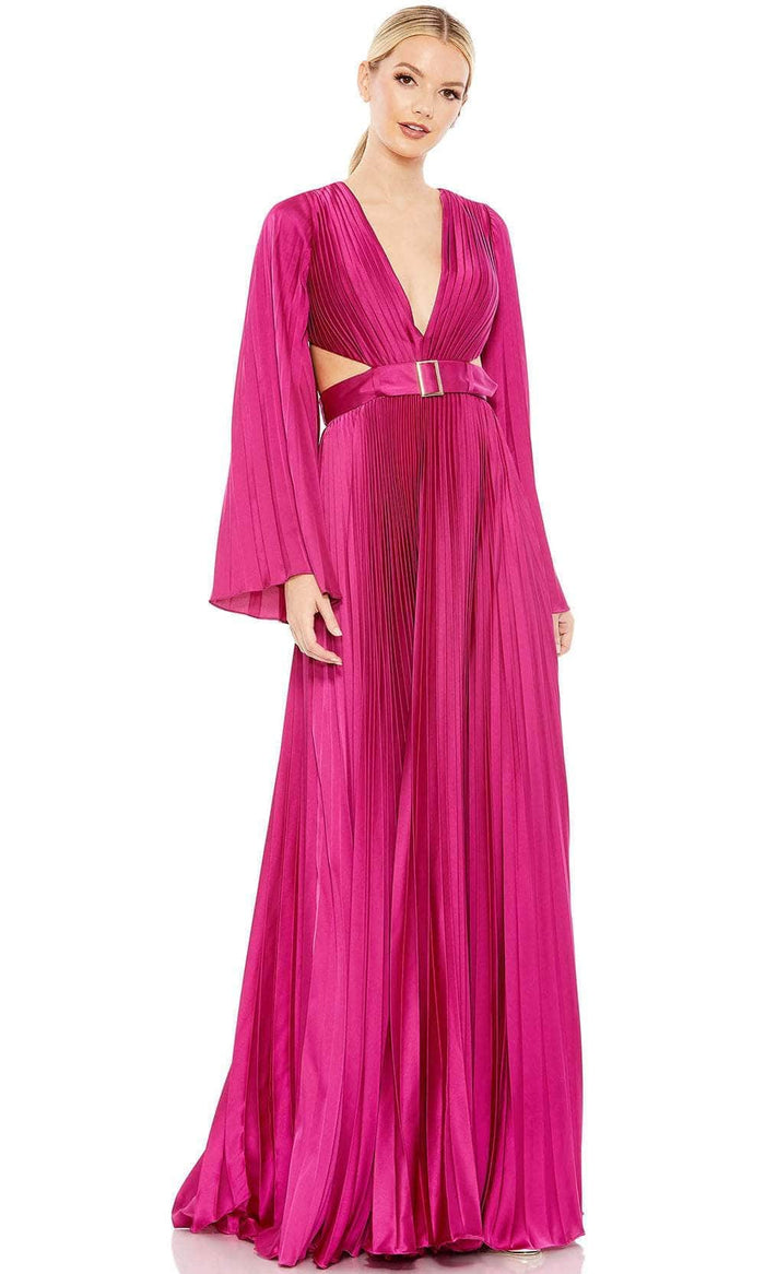 Ieena Duggal 26732 - Long Sleeve A-Line Dress Evening Dresses 0 / Fuchsia