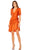 Ieena Duggal 26928 - Faux Wrap Dress Cocktail Dresses 0 / Burnt Orange