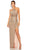 Ieena Duggal 27128 - Ruched Sequined High Slit Dress Prom Dresses 0 / Copper