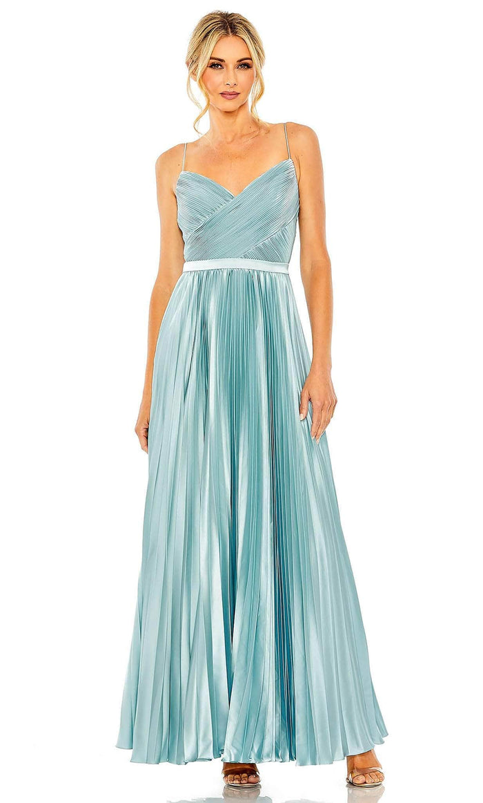 Ieena Duggal 49715 - Ruched Detailed A-Line Evening Dress Military Ball 10 / French Blue